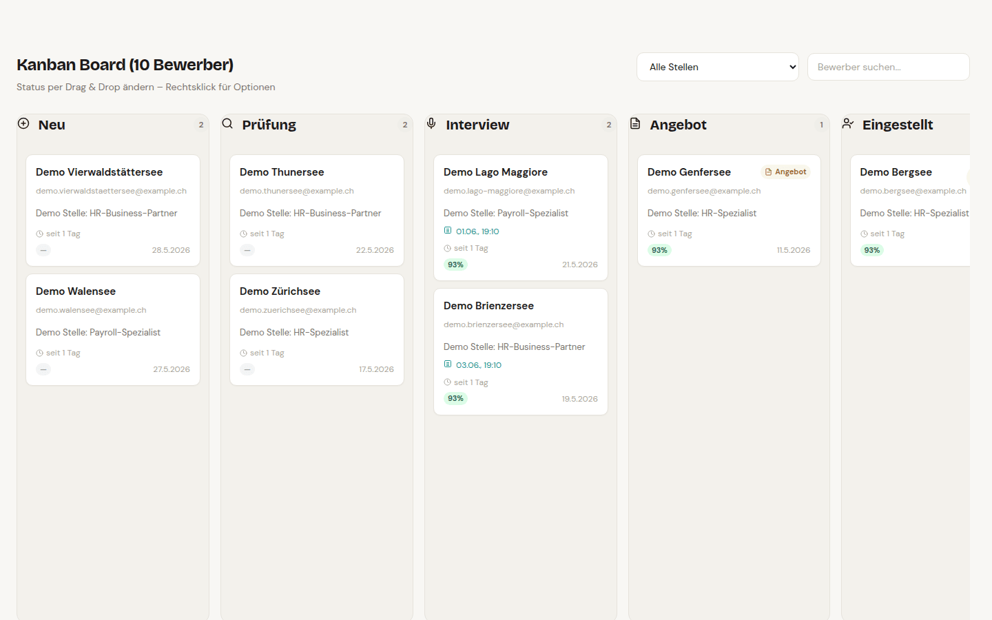 Recruiting Kanban-Board